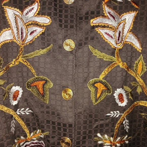 LIKE NEW Vtg Alex Kim Bohemian Embroidered Button Down Jacket Top - Picture 2 of 11